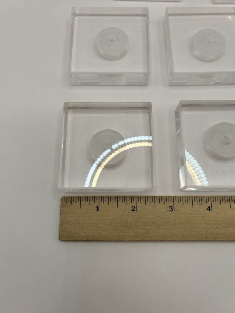 Lot of 8 Clear Acrylic Lucite Display Mount Blocks 2” Square Recessed Center - Picture 9 of 15